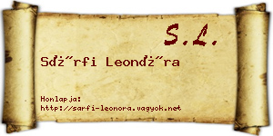 Sárfi Leonóra névjegykártya